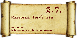 Ruzsonyi Terézia névjegykártya