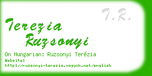 terezia ruzsonyi business card