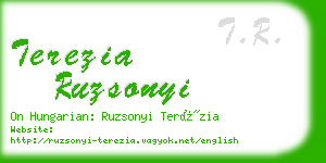 terezia ruzsonyi business card